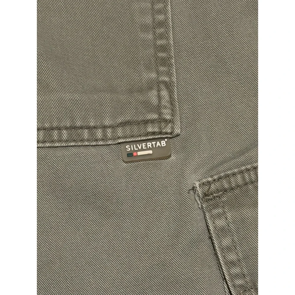 Levis SilverTab Mens Cargo Shorts 36 Olive Green Cotton Loose Fit Vintage 90s